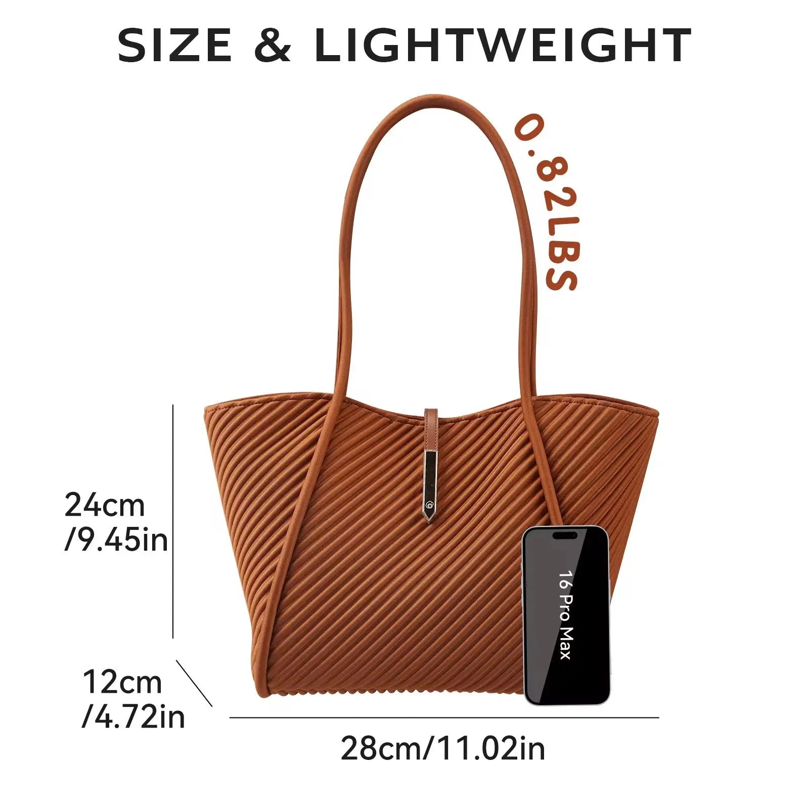 Women’s Pleated Shoulder Tote Bag Lightweight Large Capacity Fashion Handbag for Everyday Work & Travel Sparkels  Sparkels