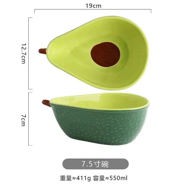 Avocado Shaped Ceramic Serving Bowl