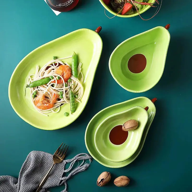 Avocado Shaped Ceramic Serving Bowl
