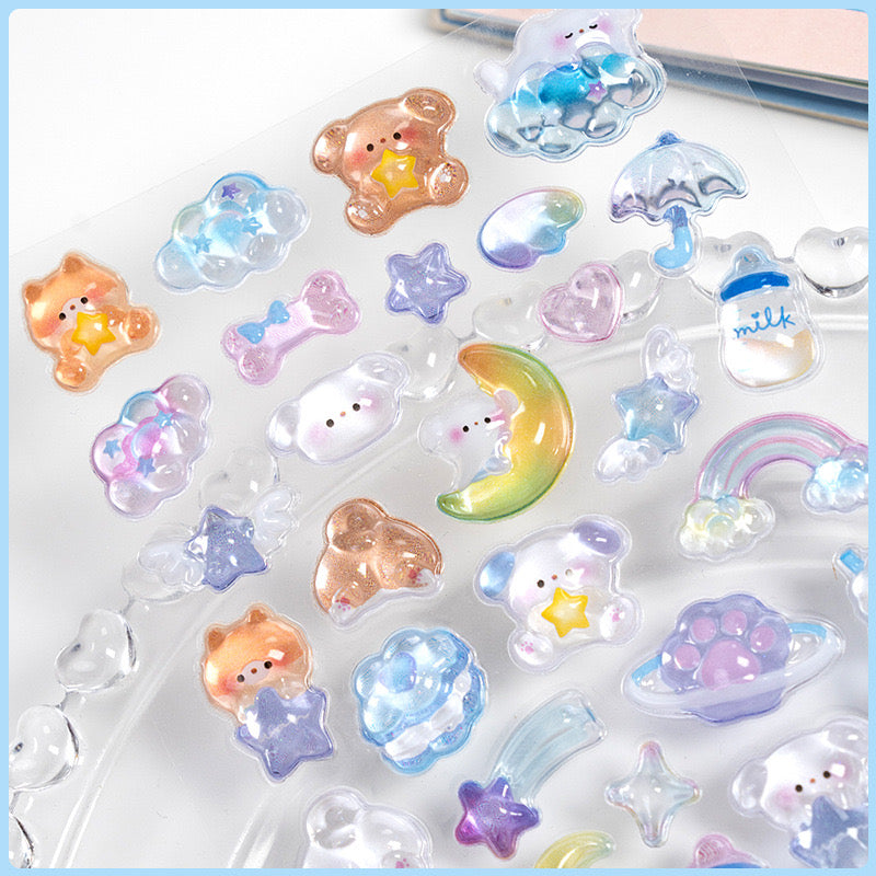 1pcs Kawaii Candy Ghost Bread Sticker Sheet