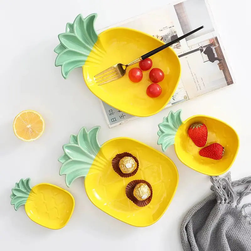 Pineapple Shaped Ceramic Serving Plate Collection