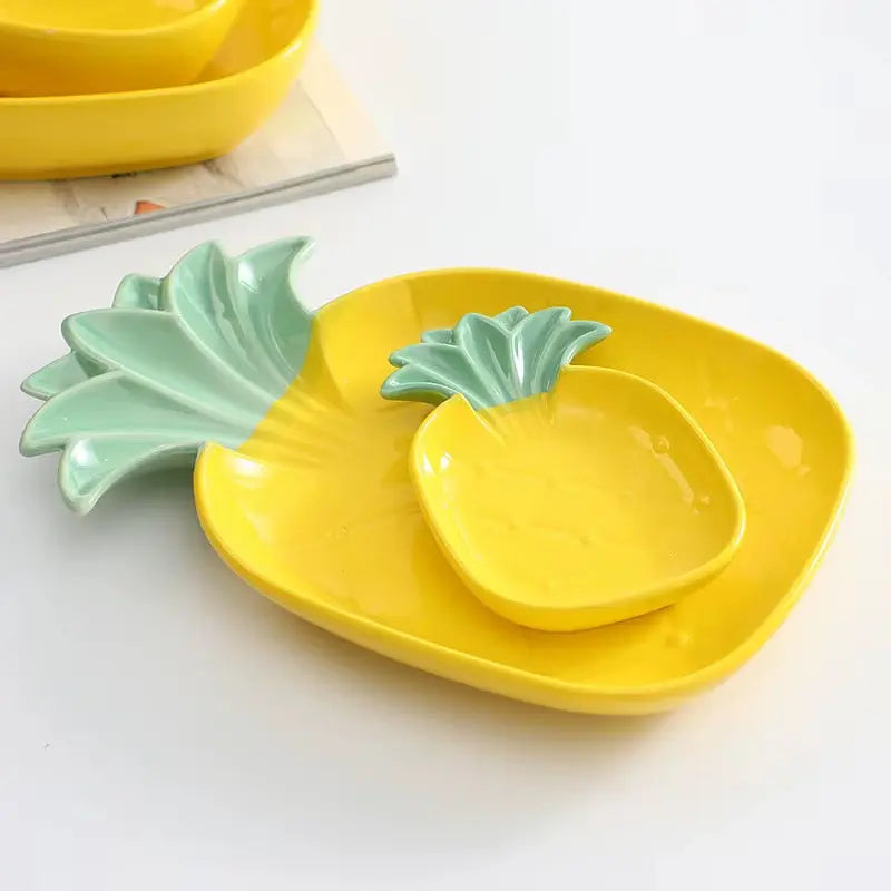 Pineapple Shaped Ceramic Serving Plate Collection