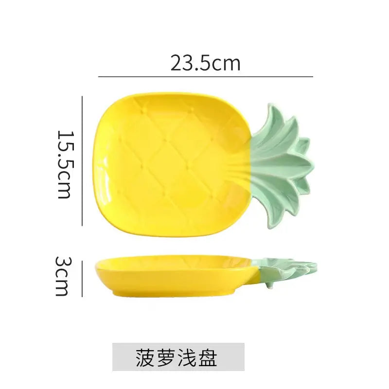 Pineapple Shaped Ceramic Serving Plate Collection