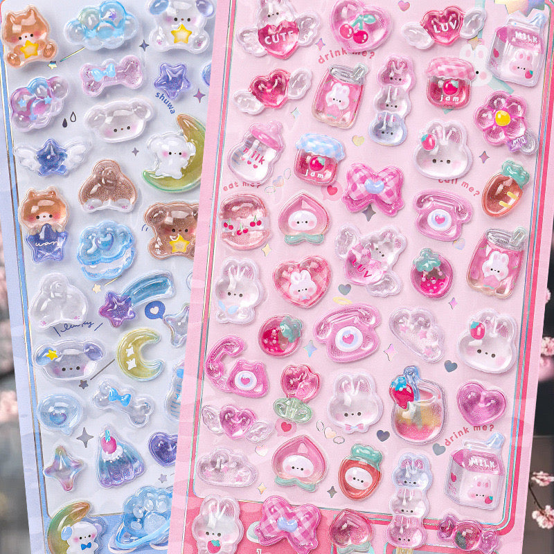 1pcs Kawaii Candy Ghost Bread Sticker Sheet