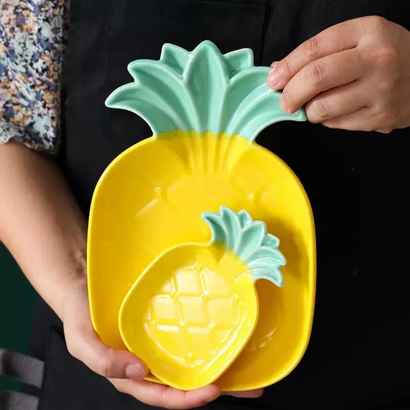 Pineapple Shaped Ceramic Serving Plate Collection