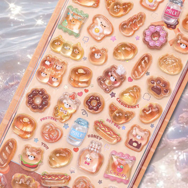 1pcs Kawaii Candy Ghost Bread Sticker Sheet