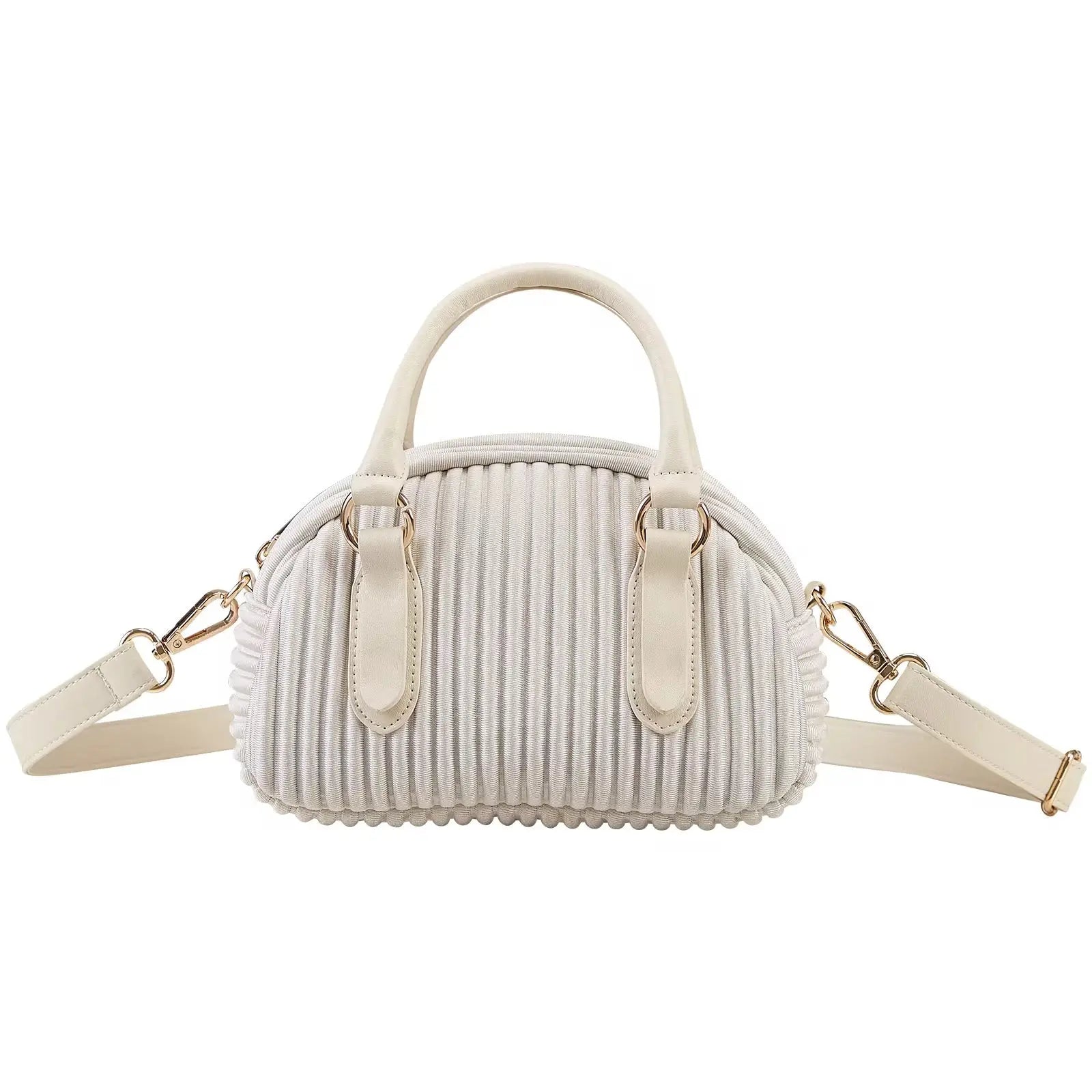 Women’s Pleated Mini Bowling Bag Lightweight Crossbody & Handbag Elegant Small Shoulder Purse Sparkels  Sparkels