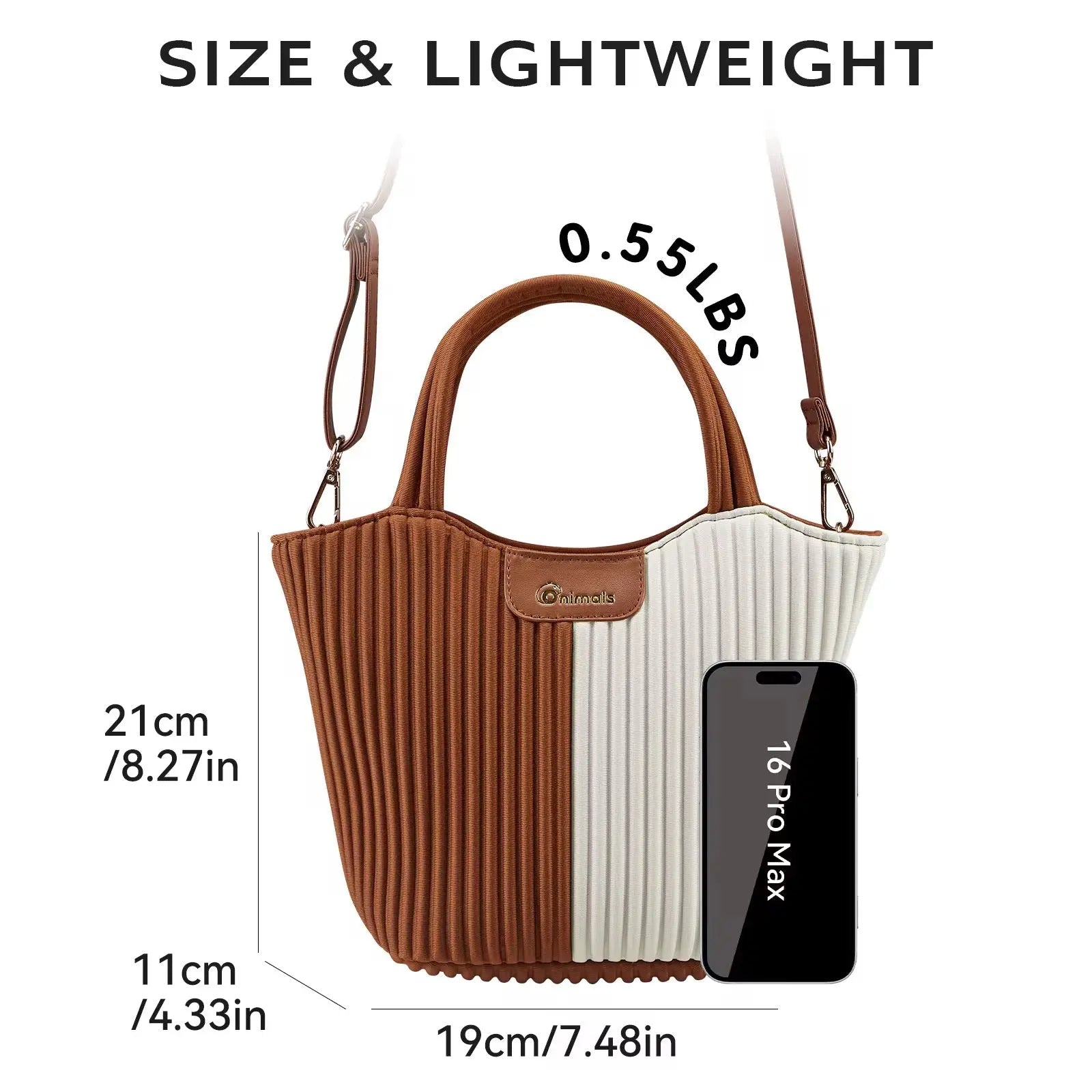 Two-Tone Pleated Tote Shoulder Bag Lightweight Stylish Handbag for Women Casual & Chic Everyday Purse Sparkels  Sparkels