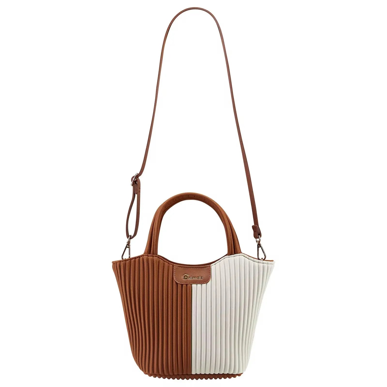 Two-Tone Pleated Tote Shoulder Bag Lightweight Stylish Handbag for Women Casual & Chic Everyday Purse Sparkels  Sparkels