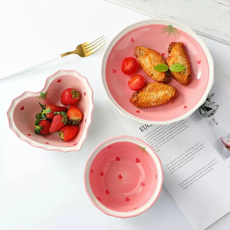Strawberry Sweetheart Ceramic Serving Bowl