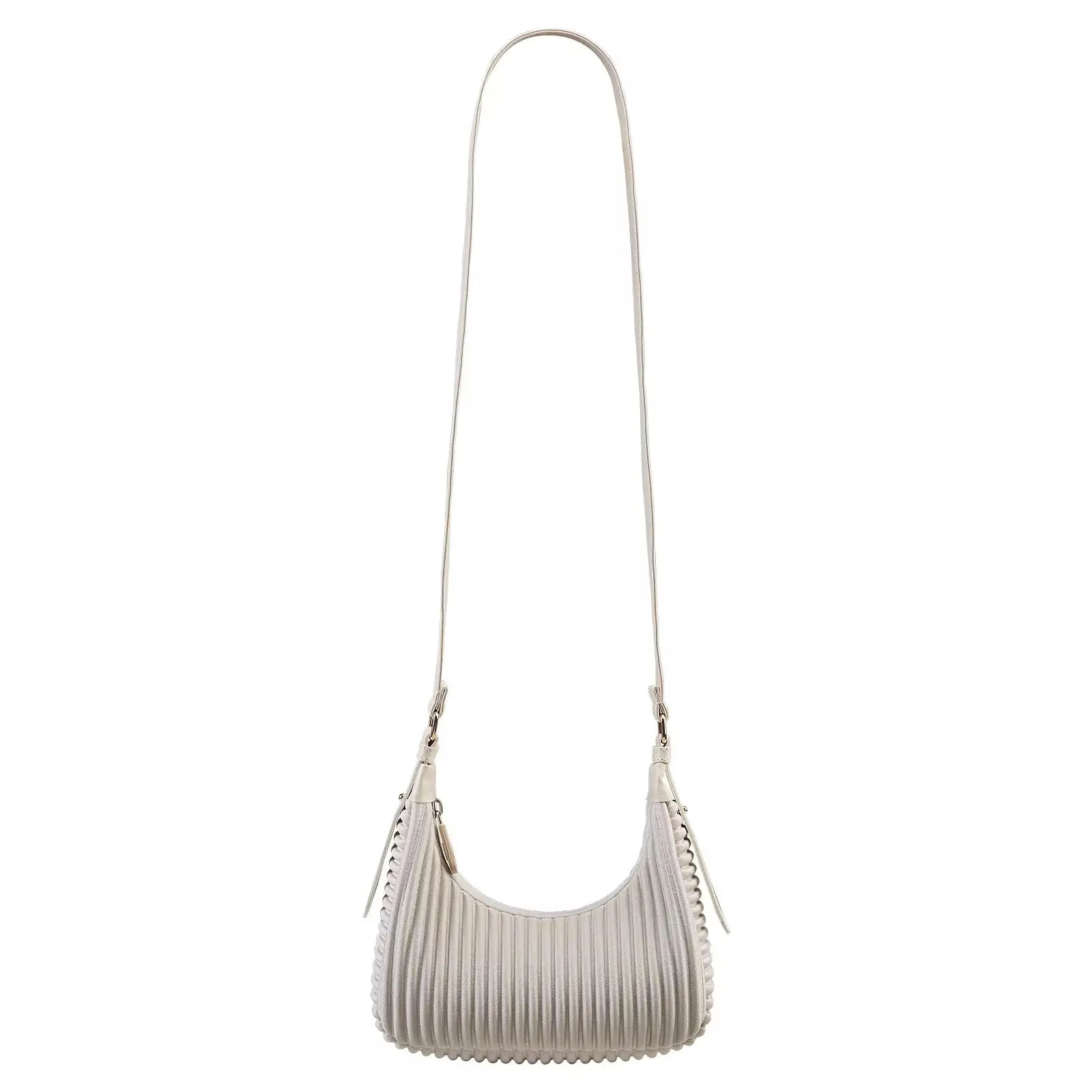 Minimalist Pleated Mini Shoulder Bag Lightweight Crossbody Purse for Women Stylish Small Handbag Sparkels  Sparkels