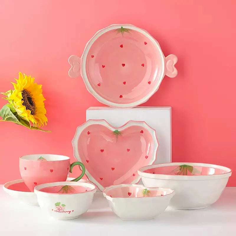 Strawberry Sweetheart Ceramic Serving Bowl