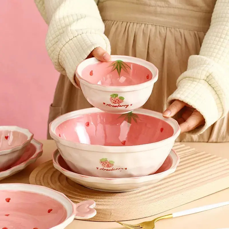 Strawberry Sweetheart Ceramic Serving Bowl
