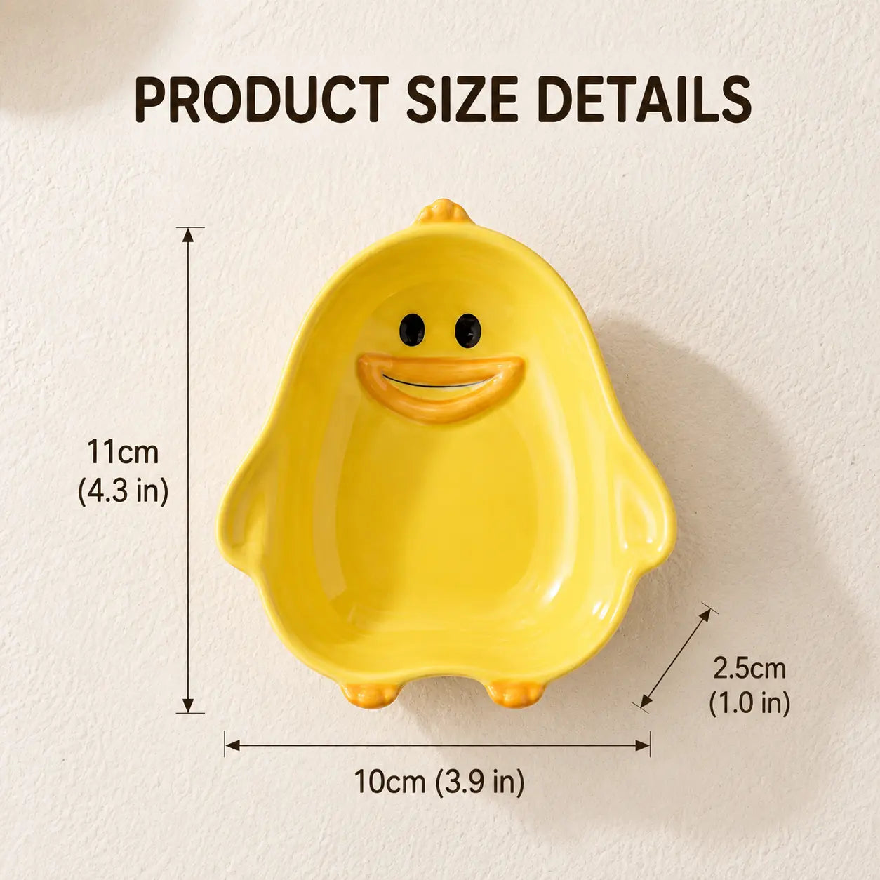 Cute Yellow Duck Ceramic Snack Plate