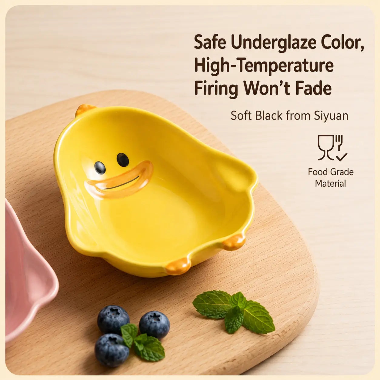 Cute Yellow Duck Ceramic Snack Plate