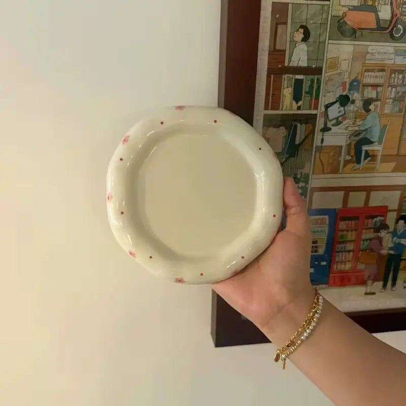 Handmade Pink Striped Ceramic Cup & Saucer Set 320ml Cute Floral Aesthetic Coffee & Tea Cup Sparkels  Sparkels
