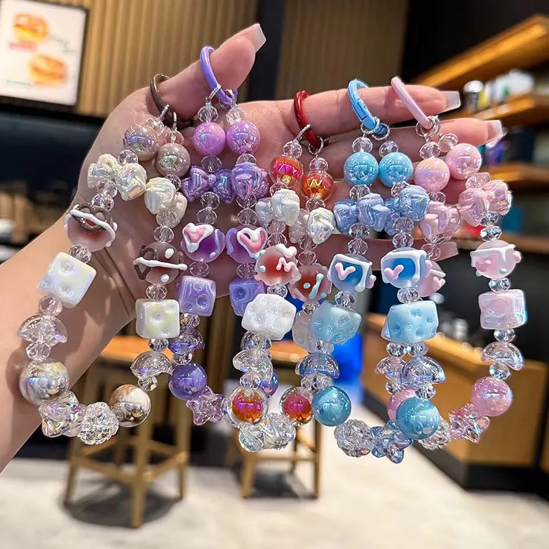 Kawaii Candy Crystal Beaded Keychain