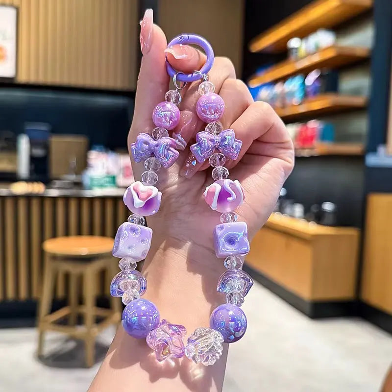 Kawaii Candy Crystal Beaded Keychain