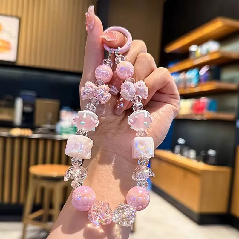 Kawaii Candy Crystal Beaded Keychain