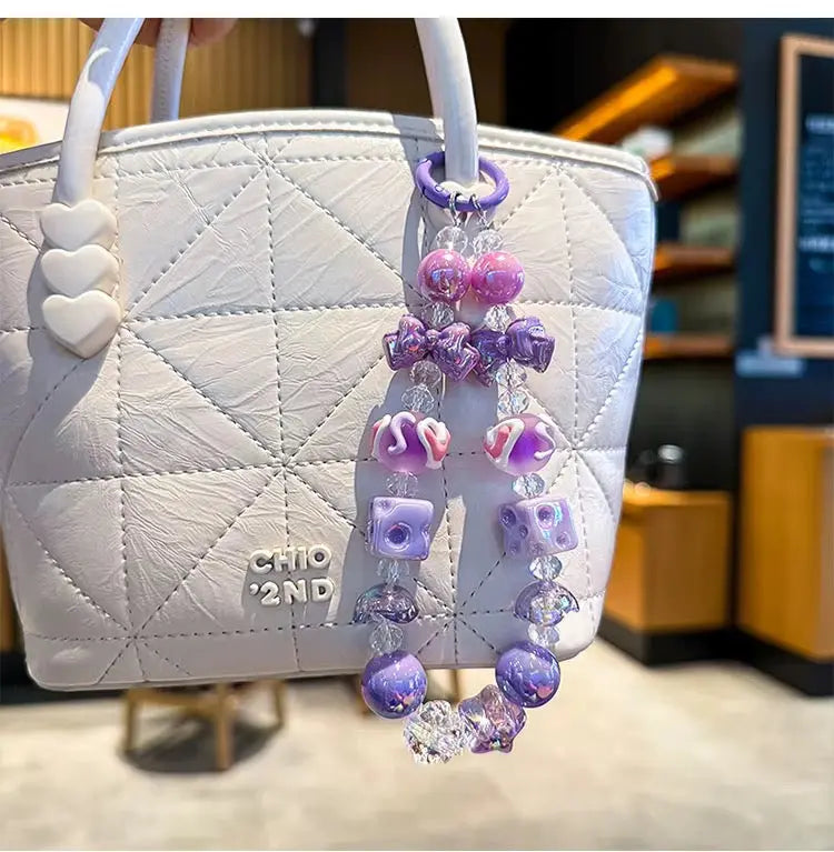 Kawaii Candy Crystal Beaded Keychain