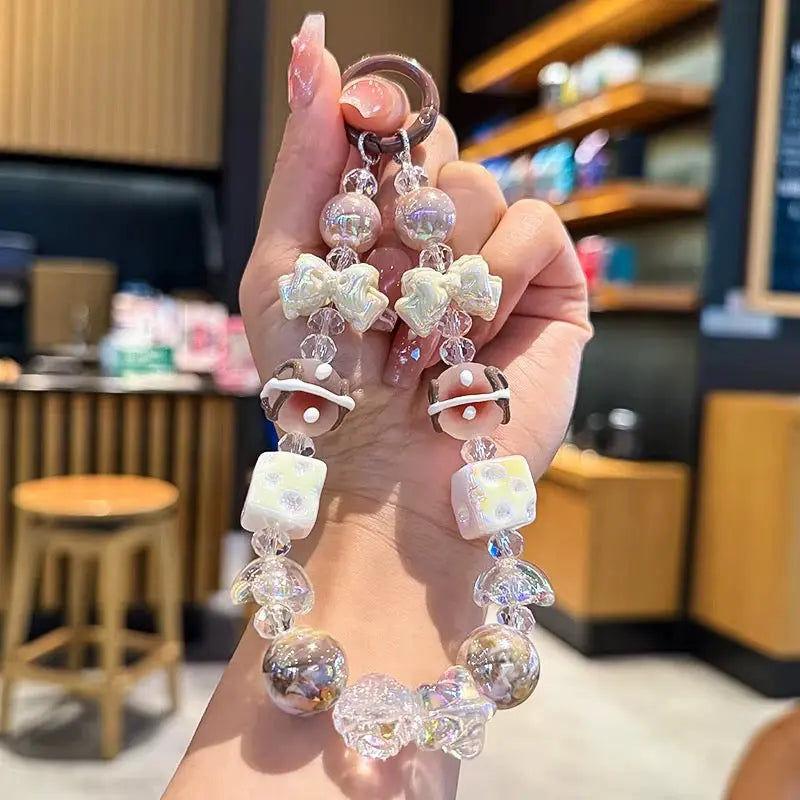 Kawaii Candy Crystal Beaded Keychain