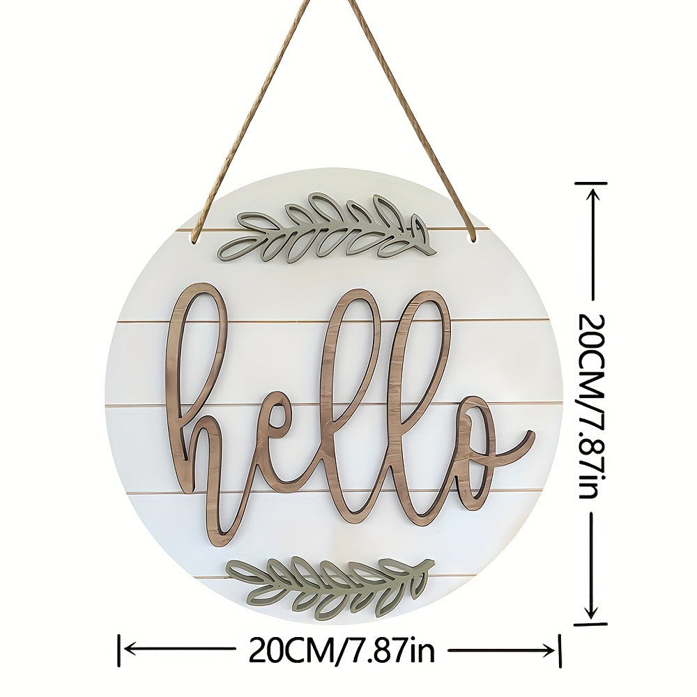 Hello Hanging Plaque Sign