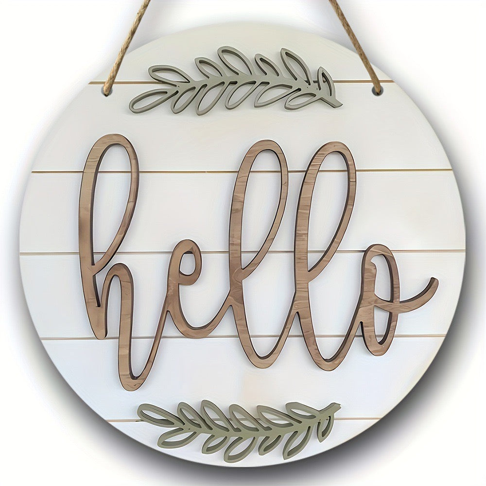 Hello Hanging Plaque Sign