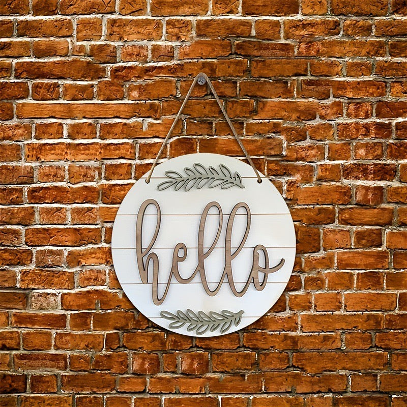 Hello Hanging Plaque Sign