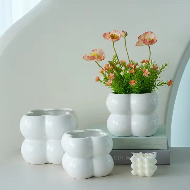 Multifunctional Bubble Pot Vase & Brush Holder Organizer