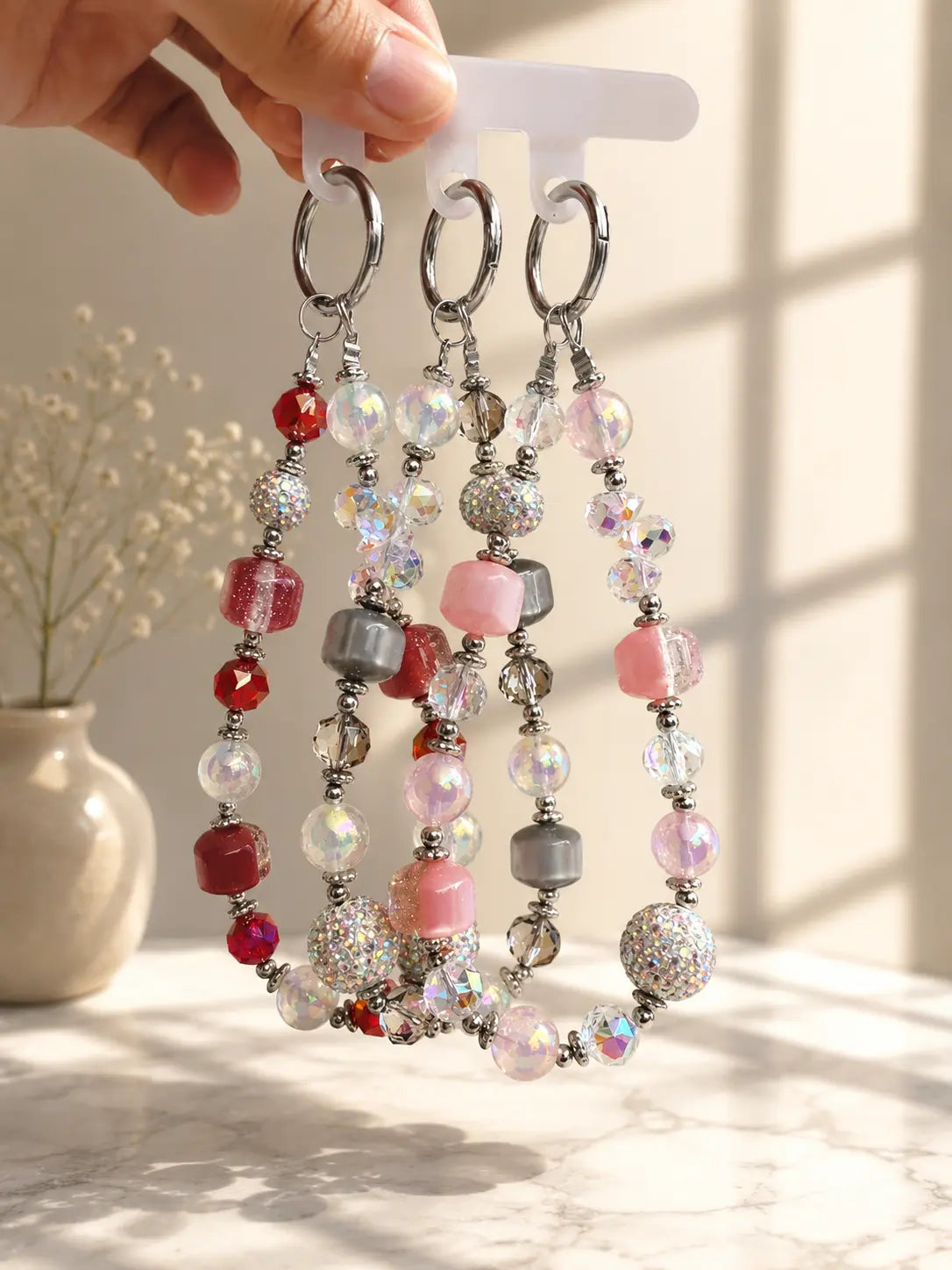 Sparkling Crystal Beaded Keychain