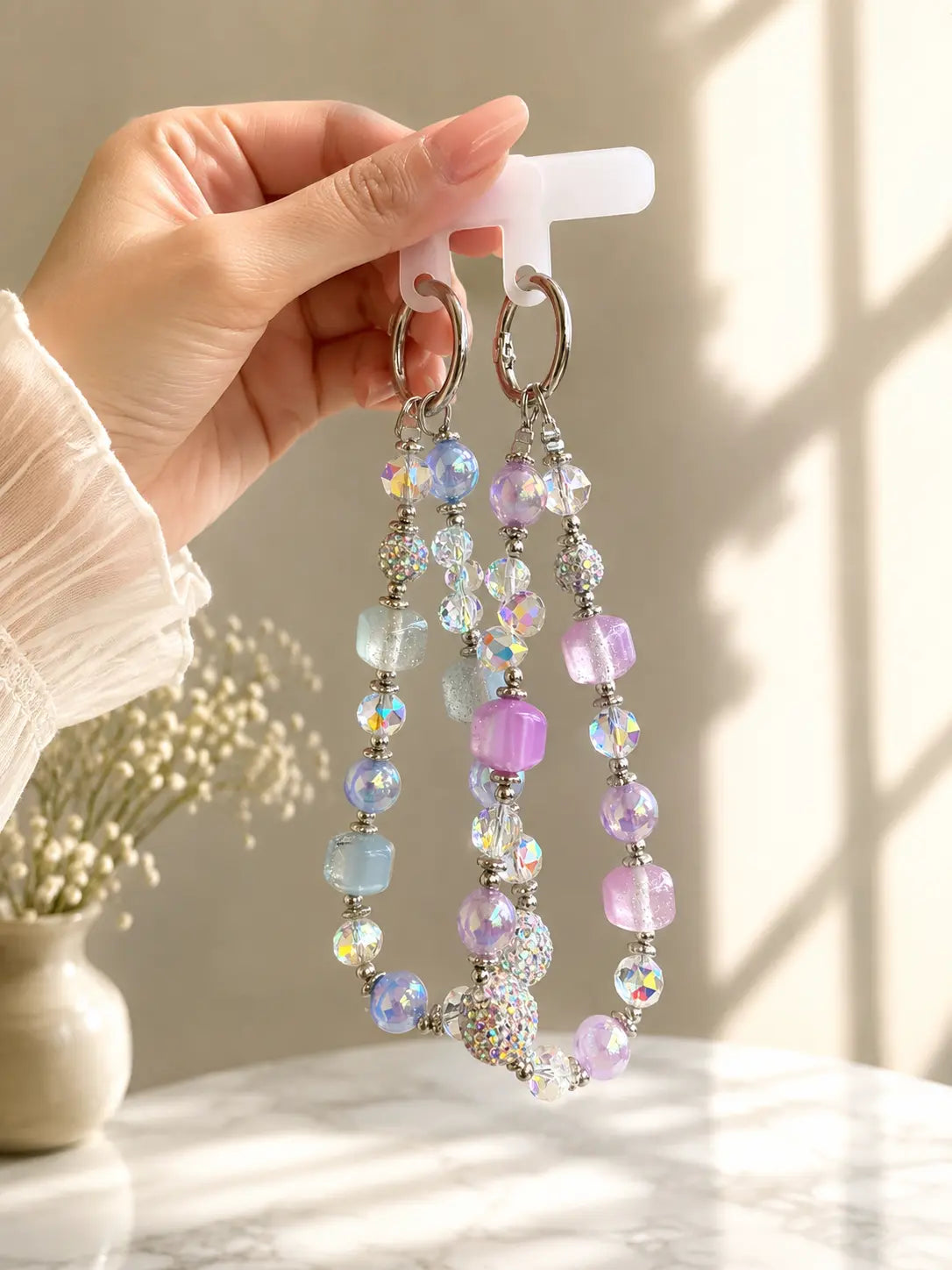 Sparkling Crystal Beaded Keychain