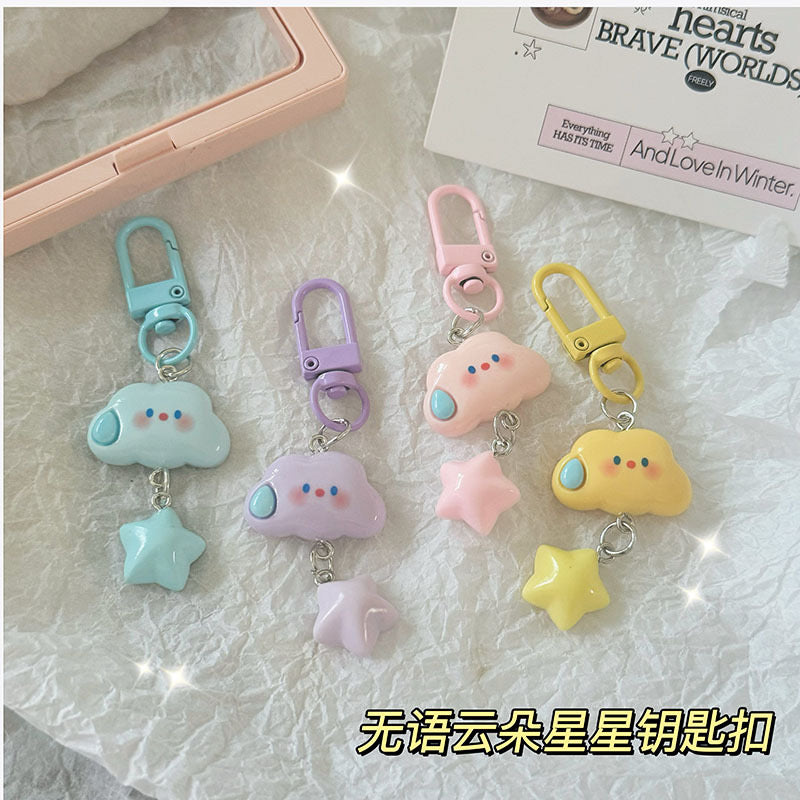 Kawaii Simley Cloud & Star Shape Keychain