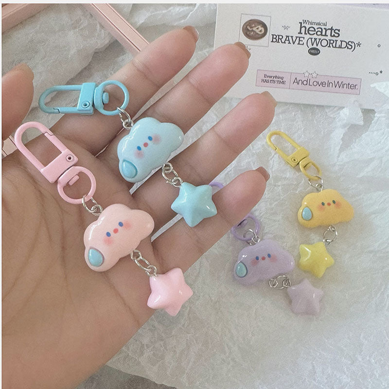 Kawaii Simley Cloud & Star Shape Keychain