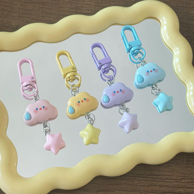 Kawaii Simley Cloud & Star Shape Keychain