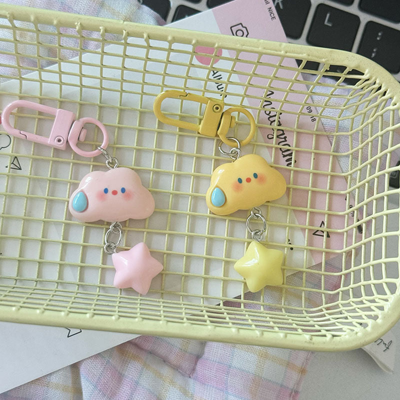 Kawaii Simley Cloud & Star Shape Keychain