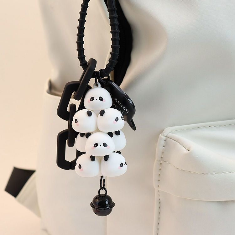 Kawaii Small Round Panda & Duck Keychain