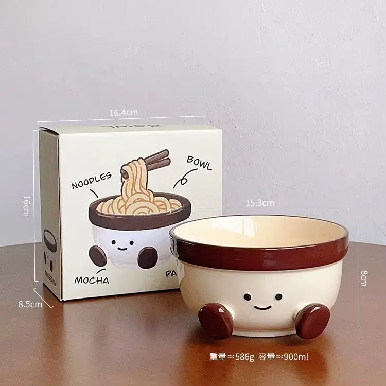Cute Ceramic Noodle Bowl 900ml