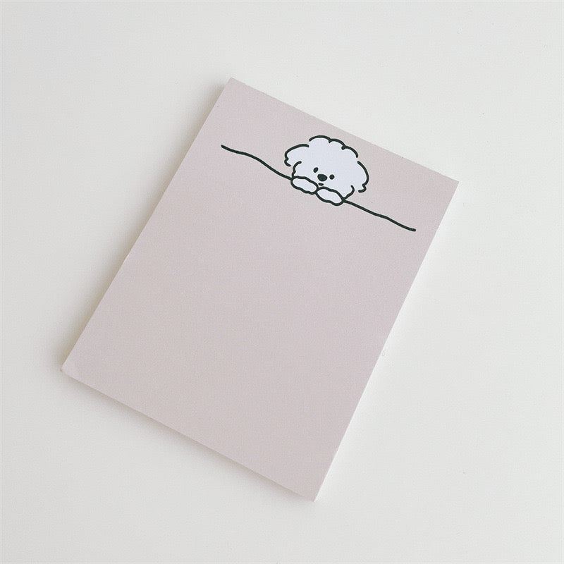 Cute Curly Puppy Note Pad
