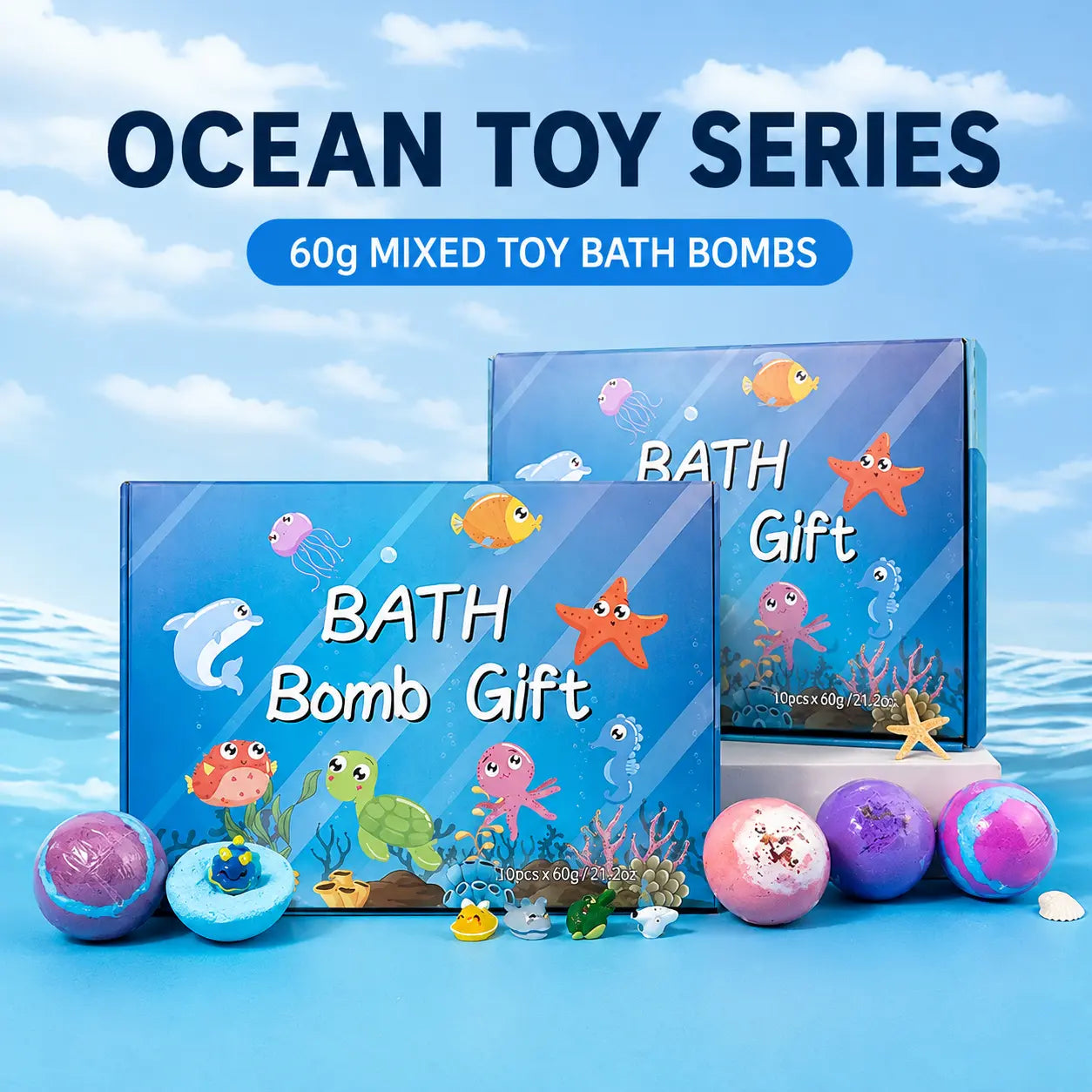 Ocean Toy Bath Bomb Gift Set 12 Scents