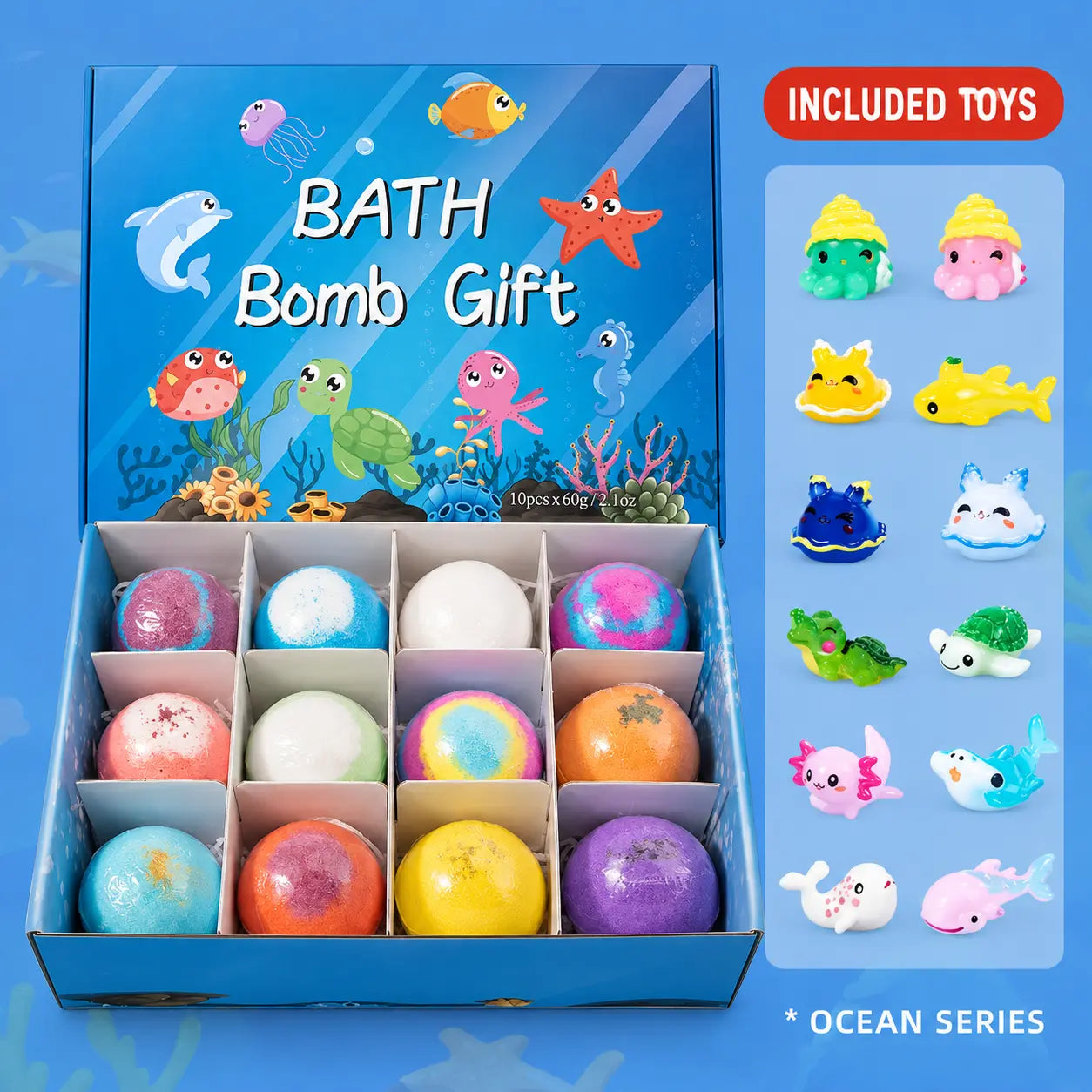 Ocean Toy Bath Bomb Gift Set 12 Scents