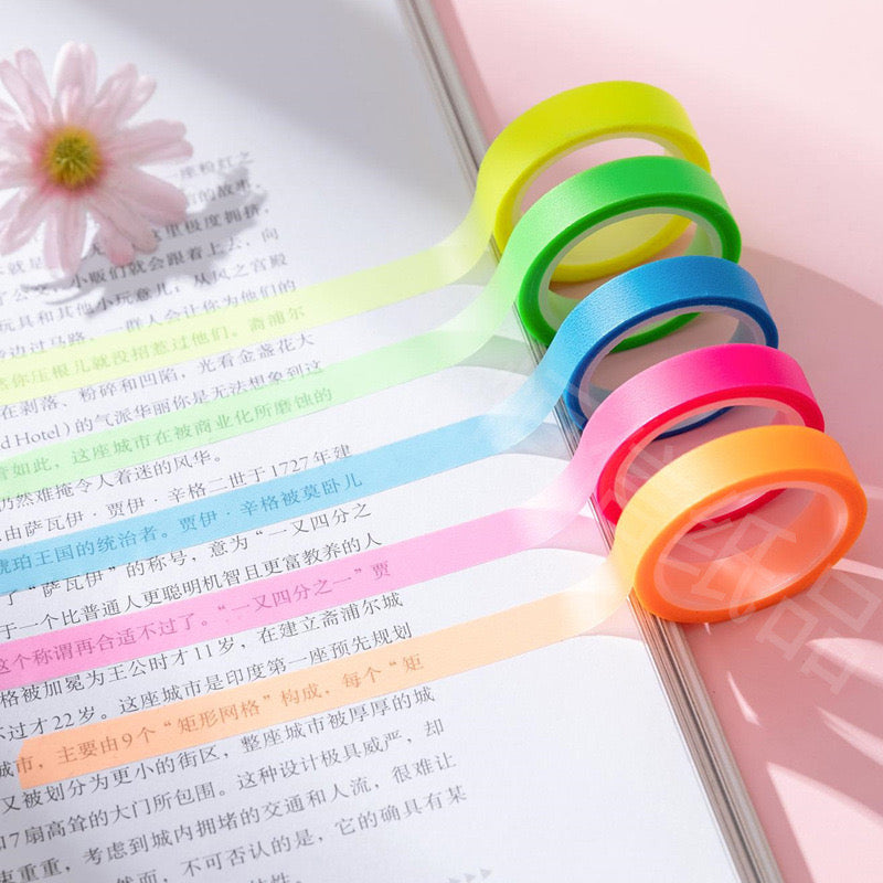 2pcs Highlighter Sticky Tape Roll