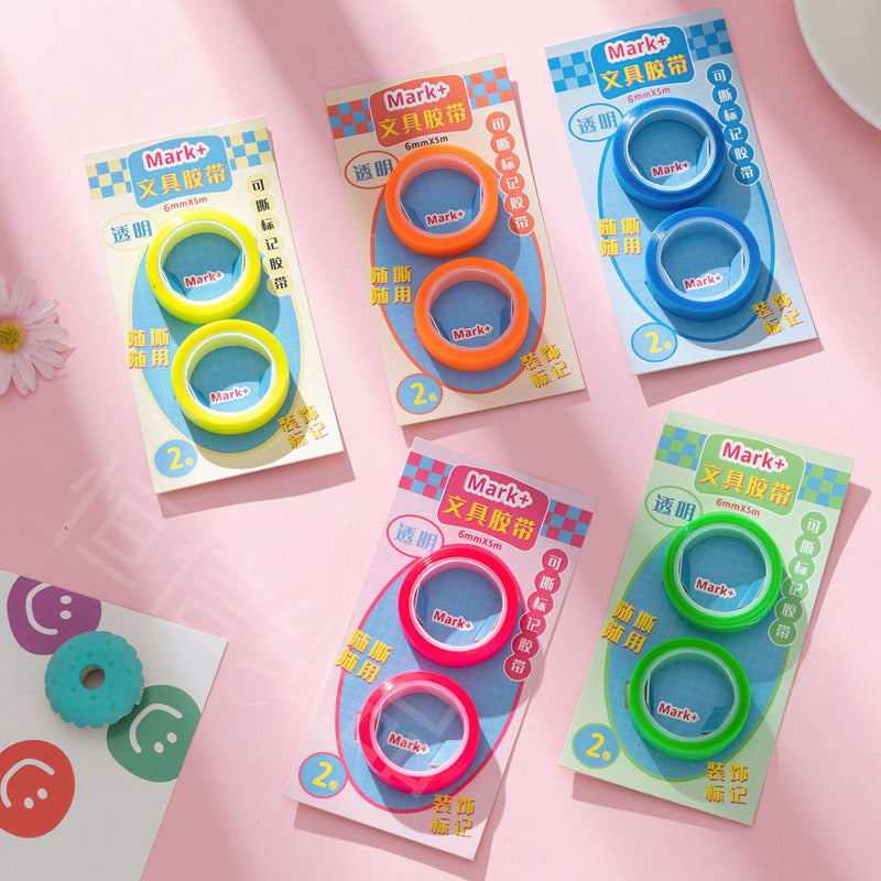 2pcs Highlighter Sticky Tape Roll