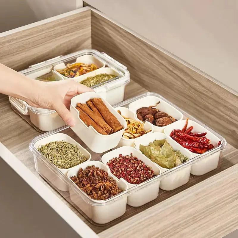 Multi Compartment Spice & Dry Food Storage Box