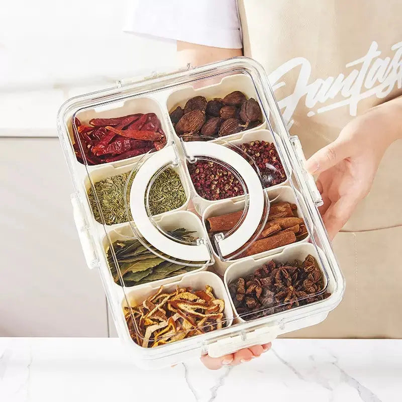 Multi Compartment Spice & Dry Food Storage Box