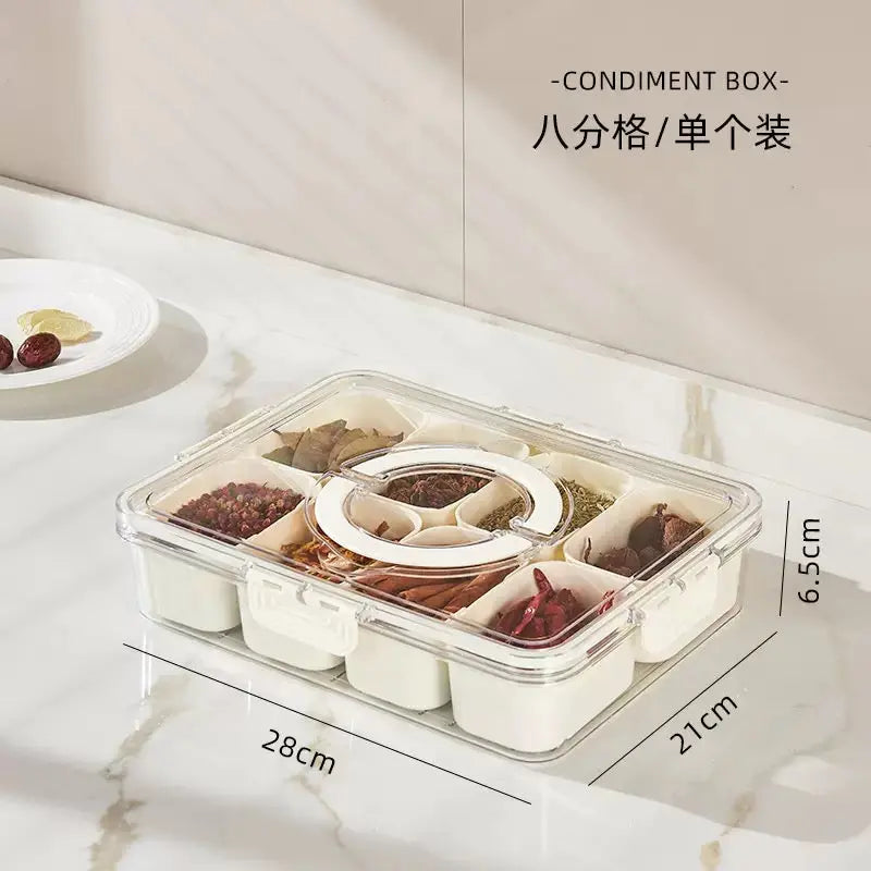 Multi Compartment Spice & Dry Food Storage Box