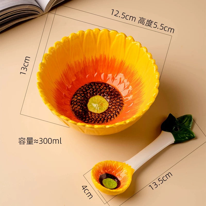 Cute Fruit Ceramic Bowl with Spoon