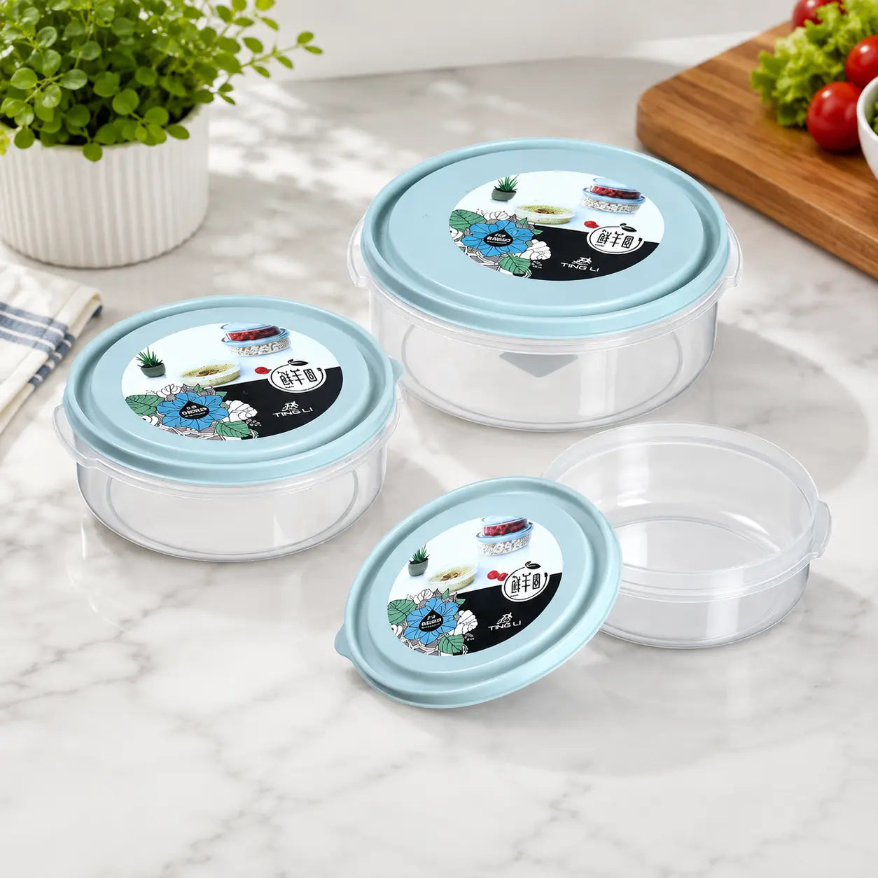 3-Piece Round Food Storage Container Set