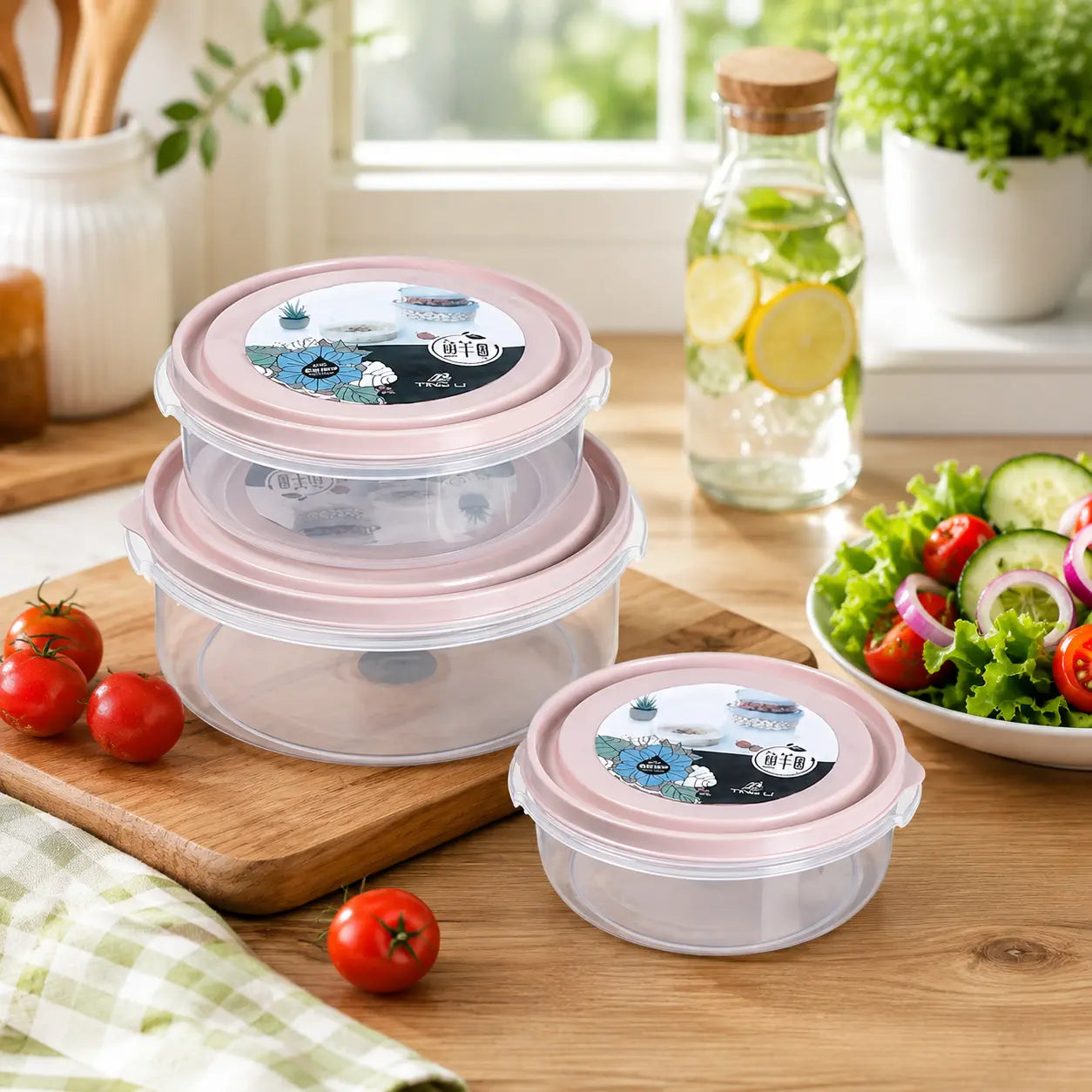 3-Piece Round Food Storage Container Set