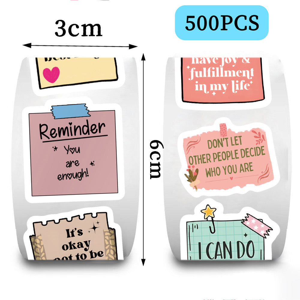 500Pcs Inspirational Quote Stickers  Motivational Affirmations for Scrapbook, Laptop, Phone & DIY