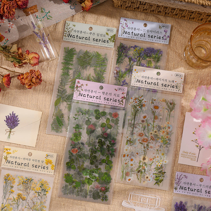 Vintage Rub-On Transfers 6 Sheets of Floral Stickers for Fabric, Scrapbooking, Journaling & Planners